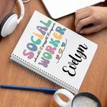 Personalized Colorful Social Worker A5 Spiral Notebook with Name Birthday Office Supplies Gift for Workers