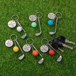 Personalised Best Golf Ever Golf Club Pedant Keychain with Engraving Name and Text Birthday Gift for Golf Lover