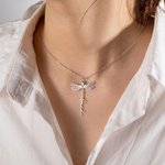 Personalized Dragonfly Necklace with Name Minimalist Jewellery Birthday Memorial Gift for Women Girls Dragonfly Lovers