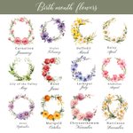 Personalised Birth Flower and Birth Leaf Rings Soft Throw Blanket with Name and Date Wedding Anniversary Home Decor Gift for Couple