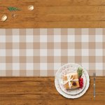 Personalisierte Aquarell Kürbis Check Plaid Leinen Quaste Tabelle Läufer mit Text Herbst Festival Dekoration Thanksgiving Halloween Geschenk für Familie