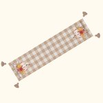 Personalisierte Aquarell Kürbis Check Plaid Leinen Quaste Tabelle Läufer mit Text Herbst Festival Dekoration Thanksgiving Halloween Geschenk für Familie