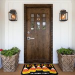 Personalized Sweets Corn Non-slip Welcome Door Mat with Name Fun Holiday Home Decoration Halloween Gift for Family