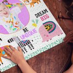 Personalised Stay Wild Positive Affirmations 1000 Pieces Photo Wooden Jigsaw Puzzle with Safari Animals and Name Birthday Educational Gift for Kids