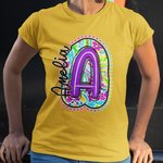 Personalized Colourful Bright Paisley Style Unisex T-Shirt Sweatshirt with Name Initial Back to School Appreciation Gift for Teacher