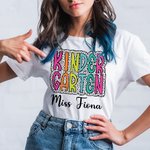 Personalized Colourful Dalmatian Dots Unisex T-Shirt Sweatshirt with Text Funny Back to School Appreciation Gift for Teacher