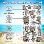 Personligt husdjursfoto med tassavtryck Snabbtorkande strandhandduk med namn Strandtillbehör Semestergåva för katt- och hundälskare