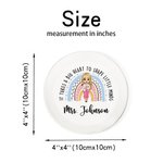 Personalized Big Heart Shape Little Minds Rainbow Cartoon Ceramic Ring Dish Jewelry Tray with Name Appreciation Back to School Gift for Teacher