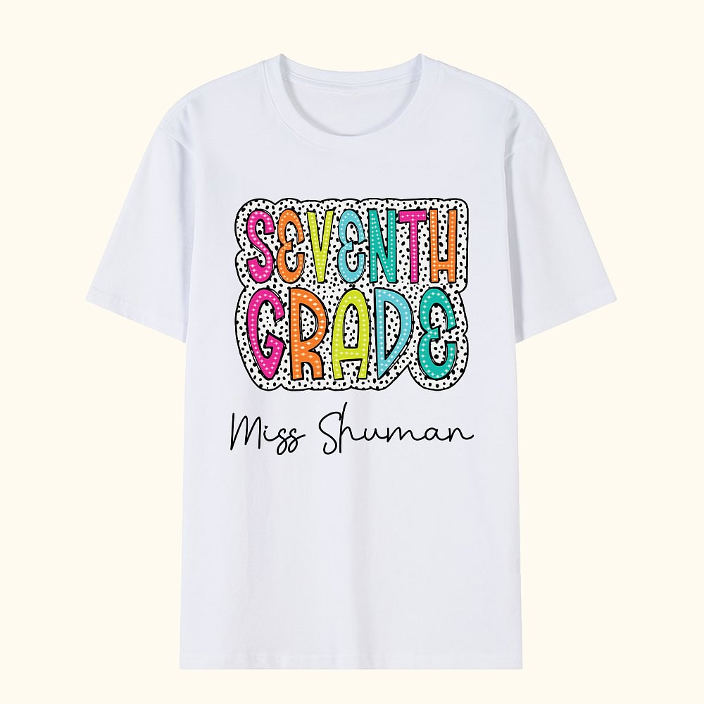 T-shirt Sweatshirt Unisexe Personnalisé avec Texte à Points Dalmatiens Cadeau Rmerciement Amusant Rentrée Scolaire pour l'Enseignant