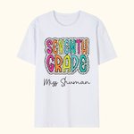 Personalized Colourful Dalmatian Dots Unisex T-Shirt Sweatshirt with Text Funny Back to School Appreciation Gift for Teacher