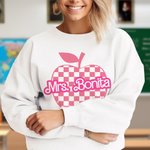 Chemise personnalisée à carreaux Apple Style Poupée Inspirational Teacher Shirt Life Teacher Sweatshirt Teacher Appreciation Gift