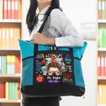 Personalizzato Teach Love Inspire Cartoon Crayon Apple Large Zippered Tote Bag with Name Appreciation Back to School Gift for Teacher (Regalo di ritorno a scuola per l'insegnante)