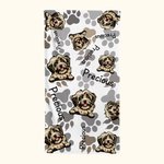 Serviette de Plage Personnalisée avec Nom Photo de l'Animal Design de Patte Séchage Rapide Accessoire de Plage Cadeau de Vacances