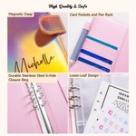 Personalized Multicolour Birth Flower 100 Envelopes Money Saving Challenge A5 Binder with Name Birthday Budget Accessories Gift for Family