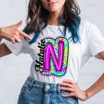 Personalized Colourful Bright Paisley Style Unisex T-Shirt Sweatshirt with Name Initial Back to School Appreciation Gift for Teacher