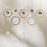 Personalized Moon and Sun Crystal Suncatcher with Photo and Text for Window Hanging Home Decor Birthday Housewarming Memorial Gift for Family Friend