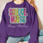 Personalized Colourful Dalmatian Dots Unisex T-Shirt Sweatshirt with Text Funny Back to School Appreciation Gift for Teacher