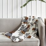 Personalized Cat Dog Pet Photo Paw Print Soft Pet Throw Blanket with Name Birthday Home Decoration Gift for Pet Lover