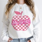 Chemise personnalisée à carreaux Apple Style Poupée Inspirational Teacher Shirt Life Teacher Sweatshirt Teacher Appreciation Gift