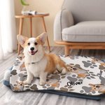 Personalized Cat Dog Pet Photo Paw Print Soft Pet Throw Blanket with Name Birthday Home Decoration Gift for Pet Lover