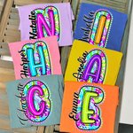 Personalized Colourful Bright Paisley Style Unisex T-Shirt Sweatshirt with Name Initial Back to School Appreciation Gift for Teacher