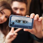 Personalized Retro Nostalgic Mixtape Phone Case for iPhone with Name Birthday Gift for Girlfriend Boyfriend
