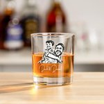 Verre à Whisky Personnalisé avec Photo de Famille Cadeau de Noël Fête des Pères pour Homme Mari Ami