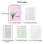 Personalized Multicolour Birth Flower 100 Envelopes Money Saving Challenge A5 Binder with Name Birthday Budget Accessories Gift for Family