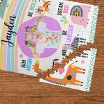 Personalised Stay Wild Positive Affirmations 1000 Pieces Photo Wooden Jigsaw Puzzle with Safari Animals and Name Birthday Educational Gift for Kids