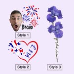 Tatouage Temporaire Personnalisé avec Photo Nom Lot de 15 Autocollants Imperméables Style Violet Jeux 2024 Accessoires pour Match Sport Soirée Fête