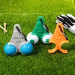 Personalized 3D Printed Funny Golf Ball Holder and Tee Holder with Clip and Text Golf Accessory Sports Gift for Golf Lover Men