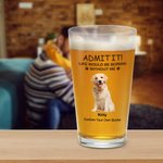 Personalised Life Would Be Boring Without Me 16oz Beer Glass with 1-4 Pet Photos and Names Birthday Anniversary Gift for Men Women Pet Lovers