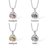 Personalisierte Lotusblume Halskette mit Mini Asche Urne Memorial Erinnerung Geschenk für Andenken an Verlust eines Geliebten Menschen