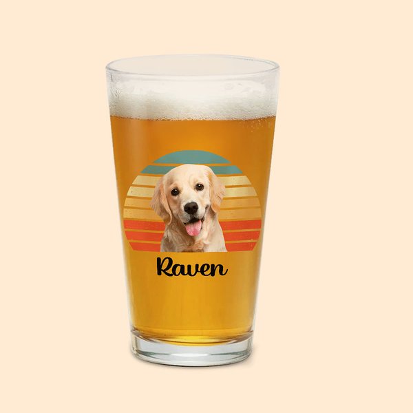 Verre à Bière 470ml Personnalisé avec Nom et Photo Cadeau d'Anniversaire de Noël pour Hommes Femmes et Amoureux des Animaux