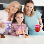 Tazza di vetro olografica personalizzata multicolore con nome, cannuccia e coperchio Regalo di compleanno per il tempo libero per lui e per lei