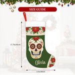 Personalised Day of the Dead Sugar Skull Christmas Stocking with Name Christmas Decor Gift for Kids Family
