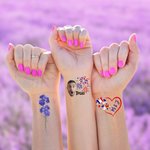 Tatouage Temporaire Personnalisé avec Photo Nom Lot de 15 Autocollants Imperméables Style Violet Jeux 2024 Accessoires pour Match Sport Soirée Fête