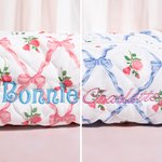 Personalised Embroidered Bow Floral Makeup Bag with Name Travel Essentials Anniversary Birthday Gift for Her