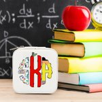 Personalized Doodle Monogram Leather Jewelry Case Portable Travel Essentials Teacher's Day Appreciation Gift for Teacher