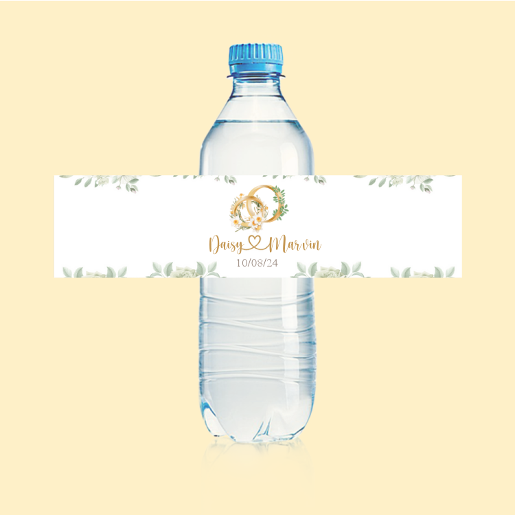 Lot De 50 Étiquettes Autocollantes Pour Bouteilles D'Eau Mariage - Motif Fleurs Roses Élégant « Thank You » Pour Fêtes Prénuptiales Et Cérémonies