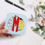 Personalized Doodle Monogram Leather Jewelry Case Portable Travel Essentials Teacher's Day Appreciation Gift for Teacher