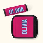 Personalised Multicolor Shadow Monogram Set of 2 Luggage Handle Wrap Identifier with Contact Card Travel Accessories Birthday Gift for Travel Lovers