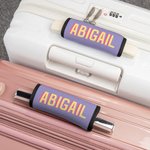 Personalised Multicolor Shadow Monogram Set of 2 Luggage Handle Wrap Identifier with Contact Card Travel Accessories Birthday Gift for Travel Lovers
