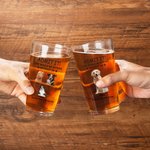 Personalised Life Would Be Boring Without Me 16oz Beer Glass with 1-4 Pet Photos and Names Birthday Anniversary Gift for Men Women Pet Lovers