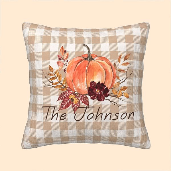 Personalisierte Kürbis werfen Kissenbezug mit Namen Geburtstag Home Decor Geschenk für Familie