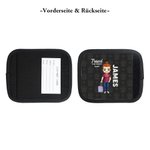 Personalisierte Cartoon-Figur Koffergriff-Hülle mit Namen und Kontaktkarte „Travel IS MY THERAPY“  Reisezubehör Geschenk für Urlaubliebhaber