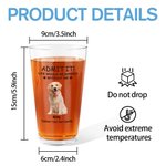 Personalised Life Would Be Boring Without Me 16oz Beer Glass with 1-4 Pet Photos and Names Birthday Anniversary Gift for Men Women Pet Lovers
