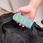 Personalised Multicolor Shadow Monogram Set of 2 Luggage Handle Wrap Identifier with Contact Card Travel Accessories Birthday Gift for Travel Lovers