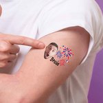 Tatouage Temporaire Personnalisé avec Photo Nom Lot de 15 Autocollants Imperméables Style Violet Jeux 2024 Accessoires pour Match Sport Soirée Fête