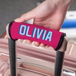 Personalised Multicolor Shadow Monogram Set of 2 Luggage Handle Wrap Identifier with Contact Card Travel Accessories Birthday Gift for Travel Lovers